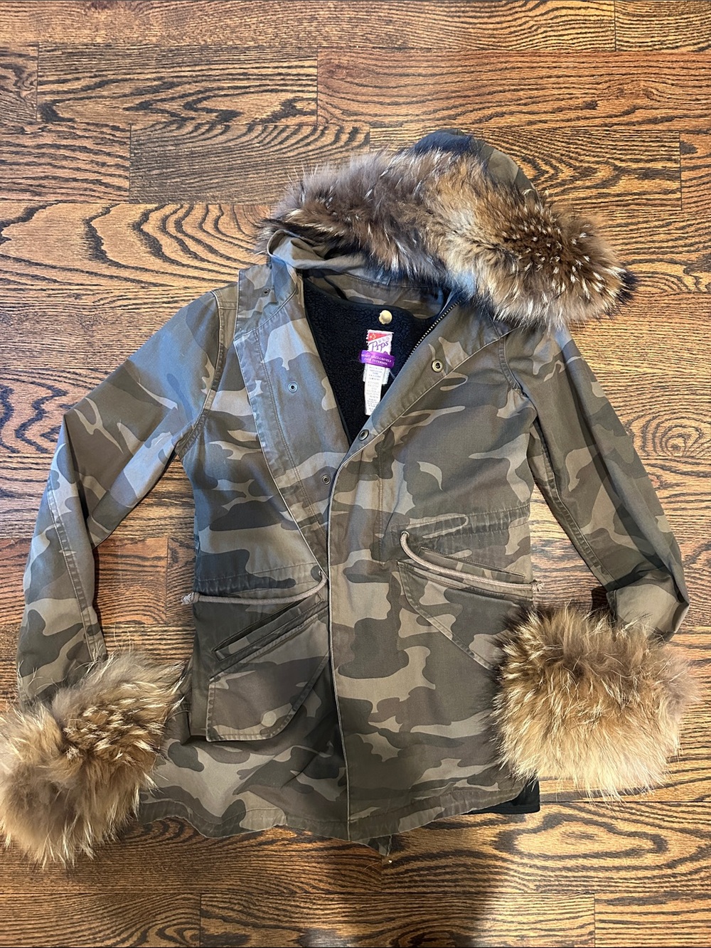 WOMENS army jacket with Fur trim- PRPS made Exclusive for Intermix